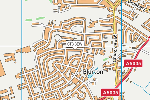 ST3 3EW map - OS VectorMap District (Ordnance Survey)