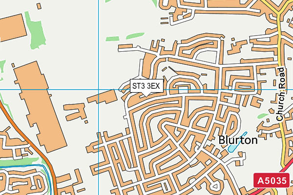 ST3 3EX map - OS VectorMap District (Ordnance Survey)