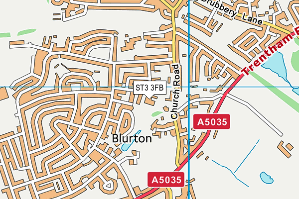 ST3 3FB map - OS VectorMap District (Ordnance Survey)