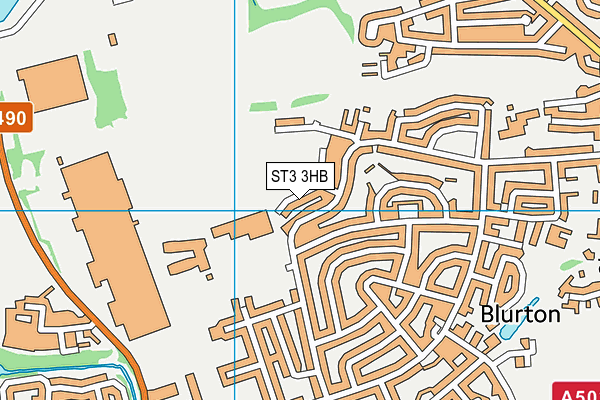 ST3 3HB map - OS VectorMap District (Ordnance Survey)