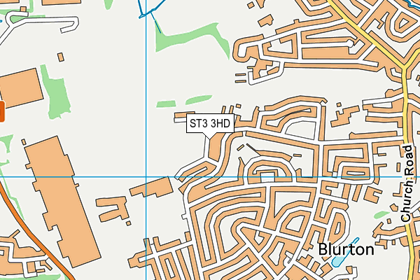 ST3 3HD map - OS VectorMap District (Ordnance Survey)