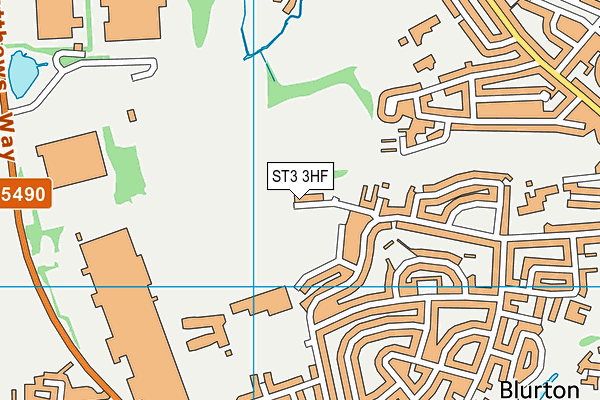 ST3 3HF map - OS VectorMap District (Ordnance Survey)