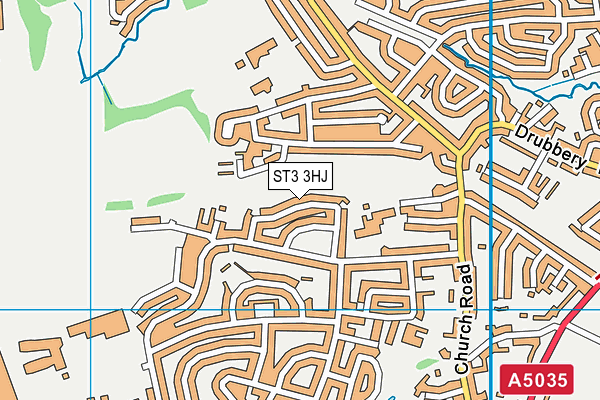 ST3 3HJ map - OS VectorMap District (Ordnance Survey)