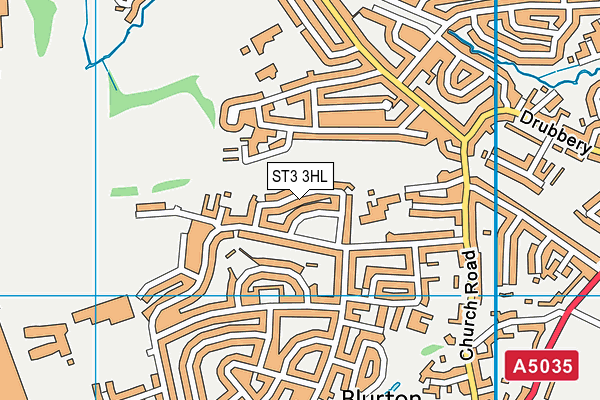 ST3 3HL map - OS VectorMap District (Ordnance Survey)