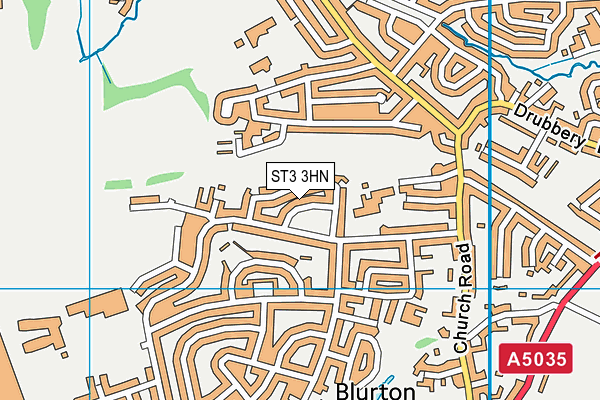 ST3 3HN map - OS VectorMap District (Ordnance Survey)