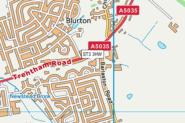 ST3 3HW map - OS VectorMap District (Ordnance Survey)