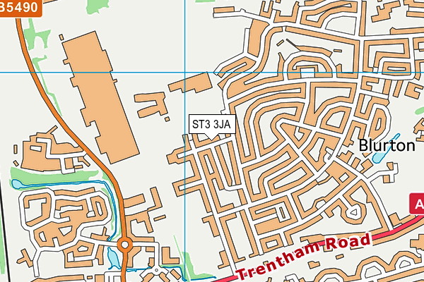 ST3 3JA map - OS VectorMap District (Ordnance Survey)