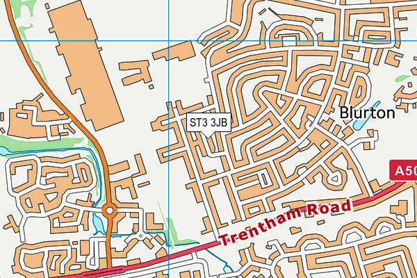 ST3 3JB map - OS VectorMap District (Ordnance Survey)