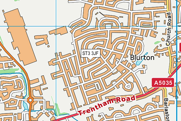 ST3 3JF map - OS VectorMap District (Ordnance Survey)
