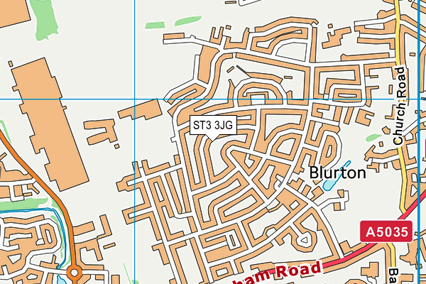 ST3 3JG map - OS VectorMap District (Ordnance Survey)