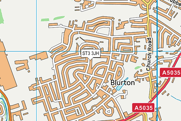 ST3 3JH map - OS VectorMap District (Ordnance Survey)