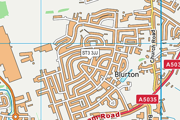 ST3 3JJ map - OS VectorMap District (Ordnance Survey)