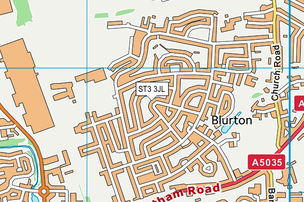 ST3 3JL map - OS VectorMap District (Ordnance Survey)