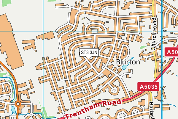 ST3 3JN map - OS VectorMap District (Ordnance Survey)