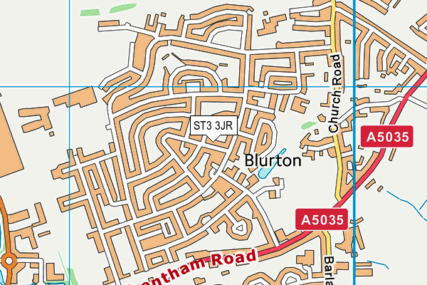 ST3 3JR map - OS VectorMap District (Ordnance Survey)