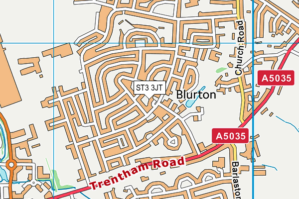 ST3 3JT map - OS VectorMap District (Ordnance Survey)