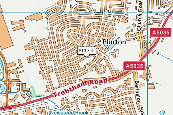 ST3 3JU map - OS VectorMap District (Ordnance Survey)