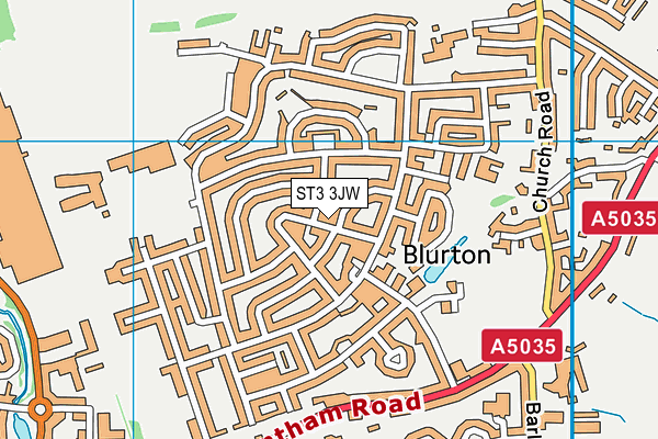 ST3 3JW map - OS VectorMap District (Ordnance Survey)