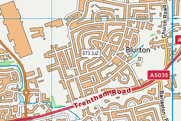 ST3 3JZ map - OS VectorMap District (Ordnance Survey)