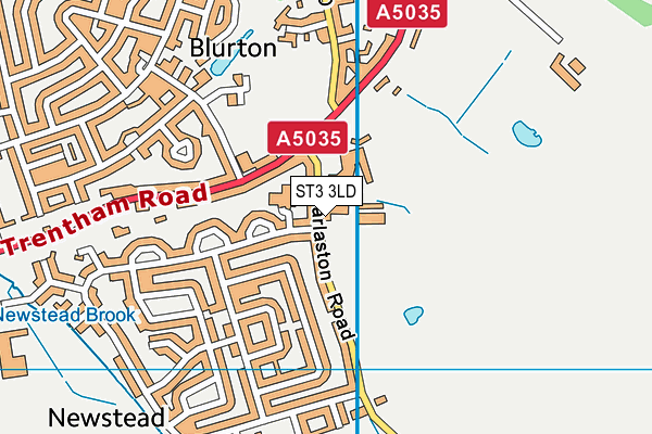 ST3 3LD map - OS VectorMap District (Ordnance Survey)