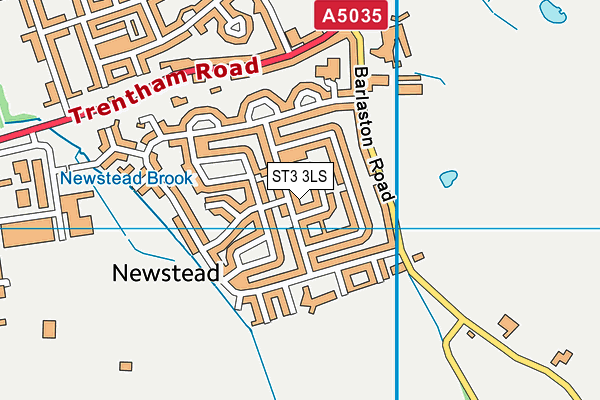 ST3 3LS map - OS VectorMap District (Ordnance Survey)