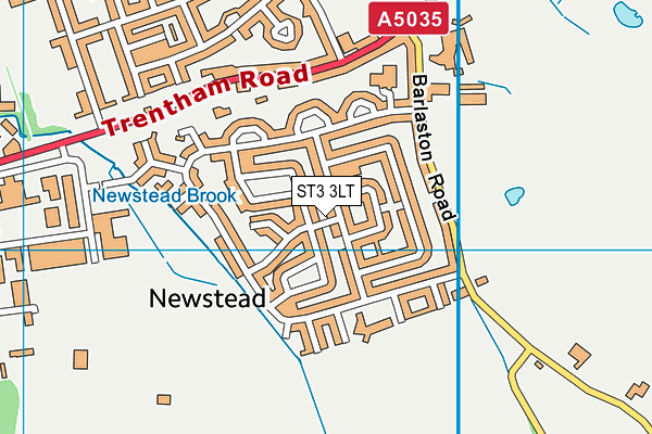 ST3 3LT map - OS VectorMap District (Ordnance Survey)