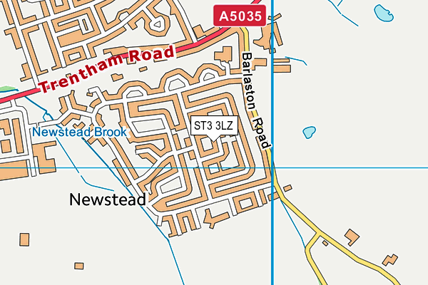 ST3 3LZ map - OS VectorMap District (Ordnance Survey)