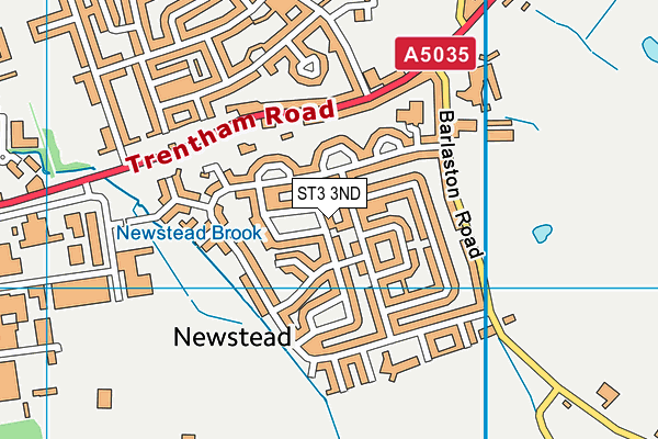 ST3 3ND map - OS VectorMap District (Ordnance Survey)
