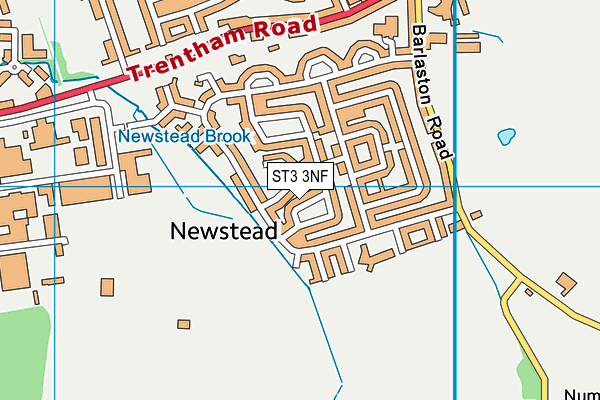 ST3 3NF map - OS VectorMap District (Ordnance Survey)