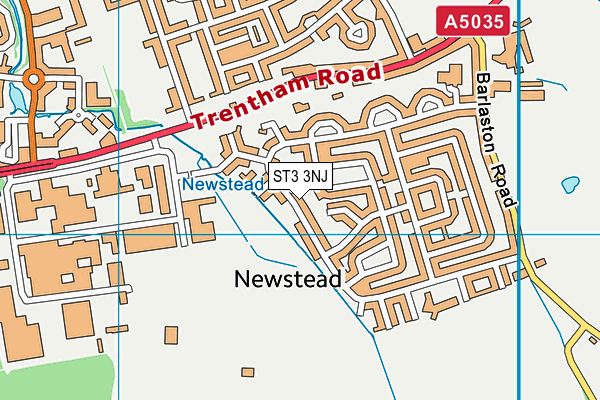 ST3 3NJ map - OS VectorMap District (Ordnance Survey)