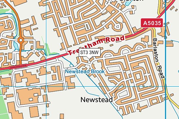 ST3 3NW map - OS VectorMap District (Ordnance Survey)