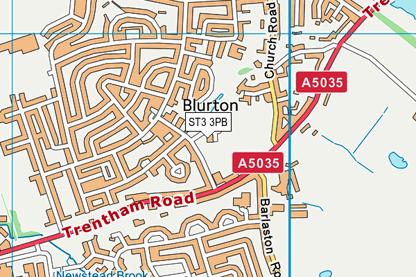 ST3 3PB map - OS VectorMap District (Ordnance Survey)