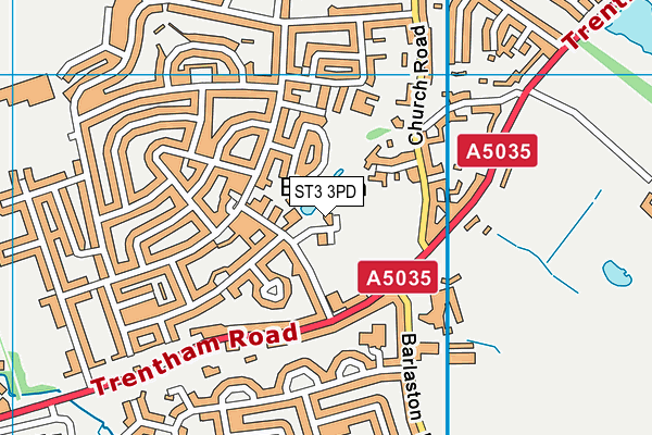 ST3 3PD map - OS VectorMap District (Ordnance Survey)