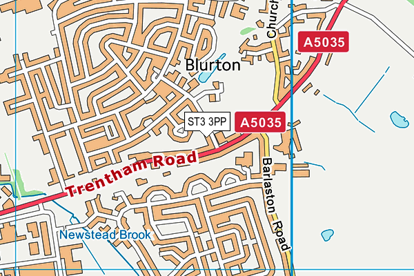 ST3 3PP map - OS VectorMap District (Ordnance Survey)