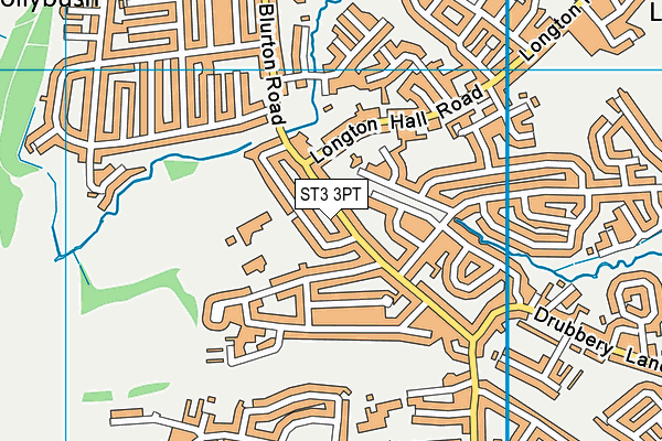 ST3 3PT map - OS VectorMap District (Ordnance Survey)