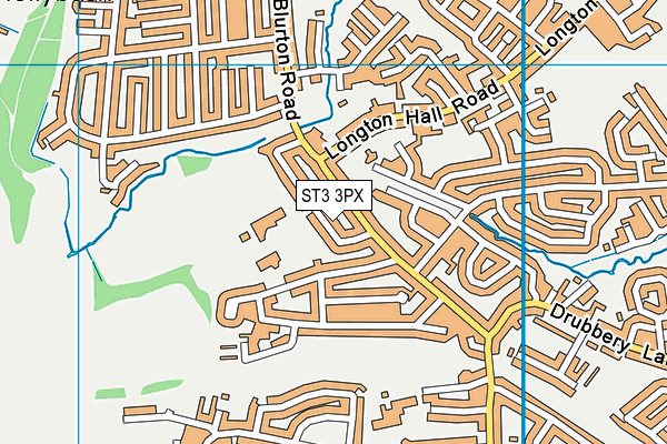 ST3 3PX map - OS VectorMap District (Ordnance Survey)