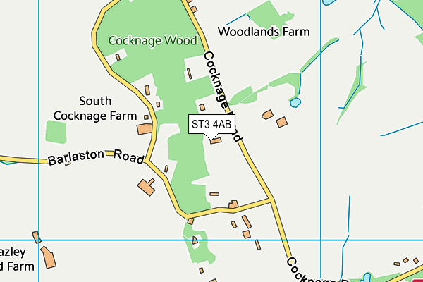 ST3 4AB map - OS VectorMap District (Ordnance Survey)