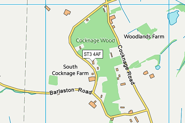 ST3 4AF map - OS VectorMap District (Ordnance Survey)