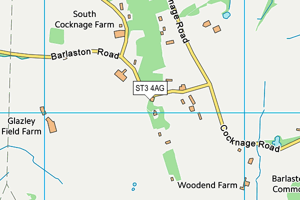 ST3 4AG map - OS VectorMap District (Ordnance Survey)