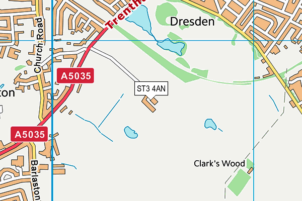 ST3 4AN map - OS VectorMap District (Ordnance Survey)