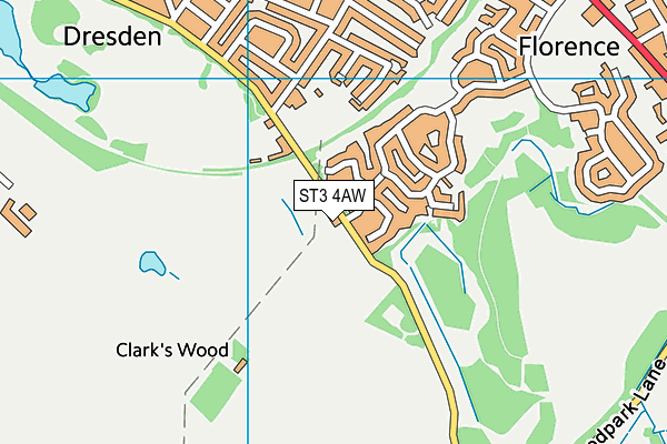 ST3 4AW map - OS VectorMap District (Ordnance Survey)