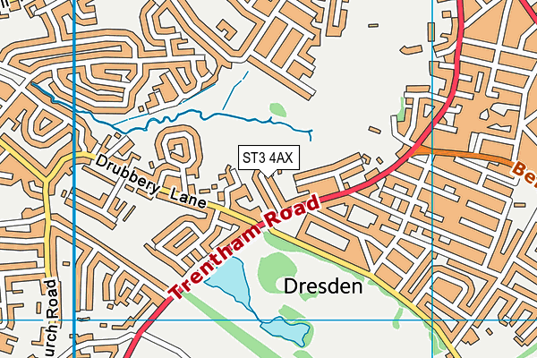 ST3 4AX map - OS VectorMap District (Ordnance Survey)