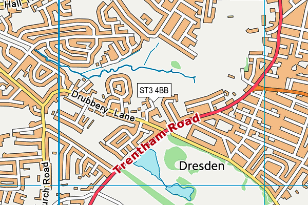 ST3 4BB map - OS VectorMap District (Ordnance Survey)