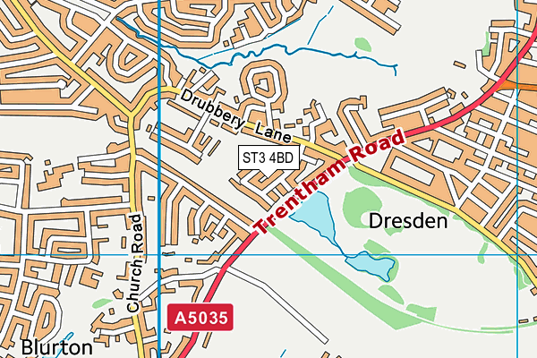 ST3 4BD map - OS VectorMap District (Ordnance Survey)