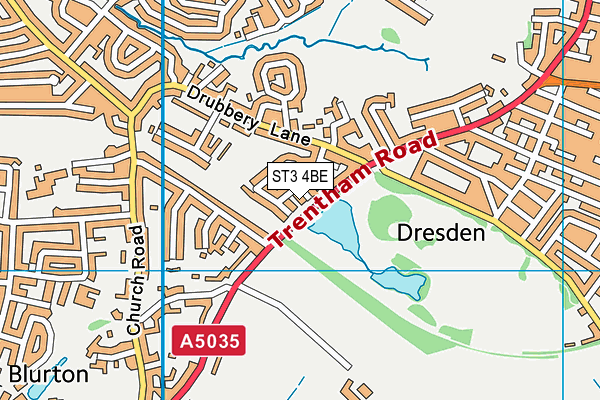 ST3 4BE map - OS VectorMap District (Ordnance Survey)