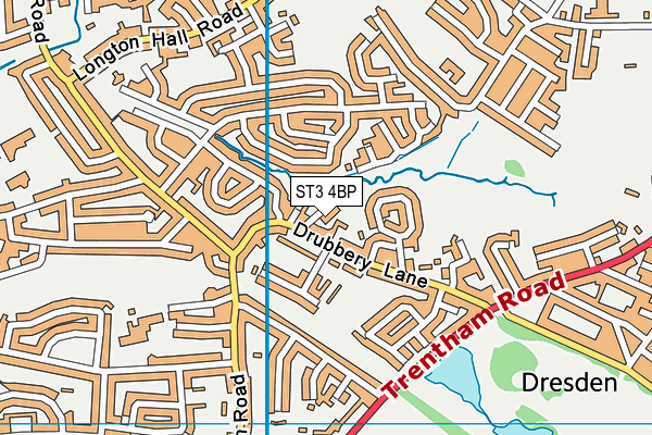 ST3 4BP map - OS VectorMap District (Ordnance Survey)