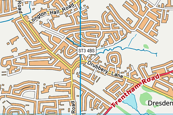 ST3 4BS map - OS VectorMap District (Ordnance Survey)