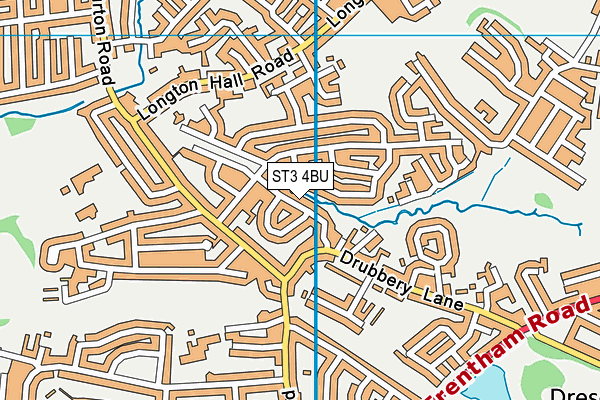 ST3 4BU map - OS VectorMap District (Ordnance Survey)