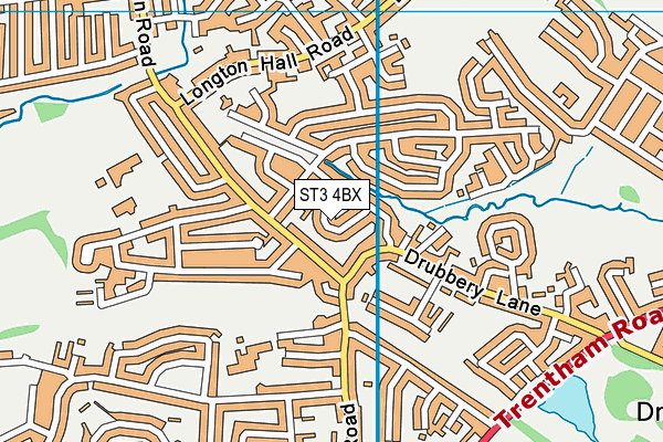 ST3 4BX map - OS VectorMap District (Ordnance Survey)