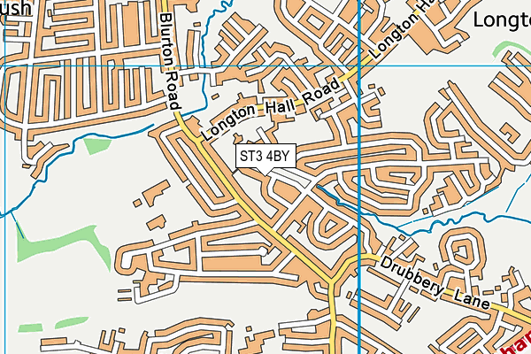 ST3 4BY map - OS VectorMap District (Ordnance Survey)